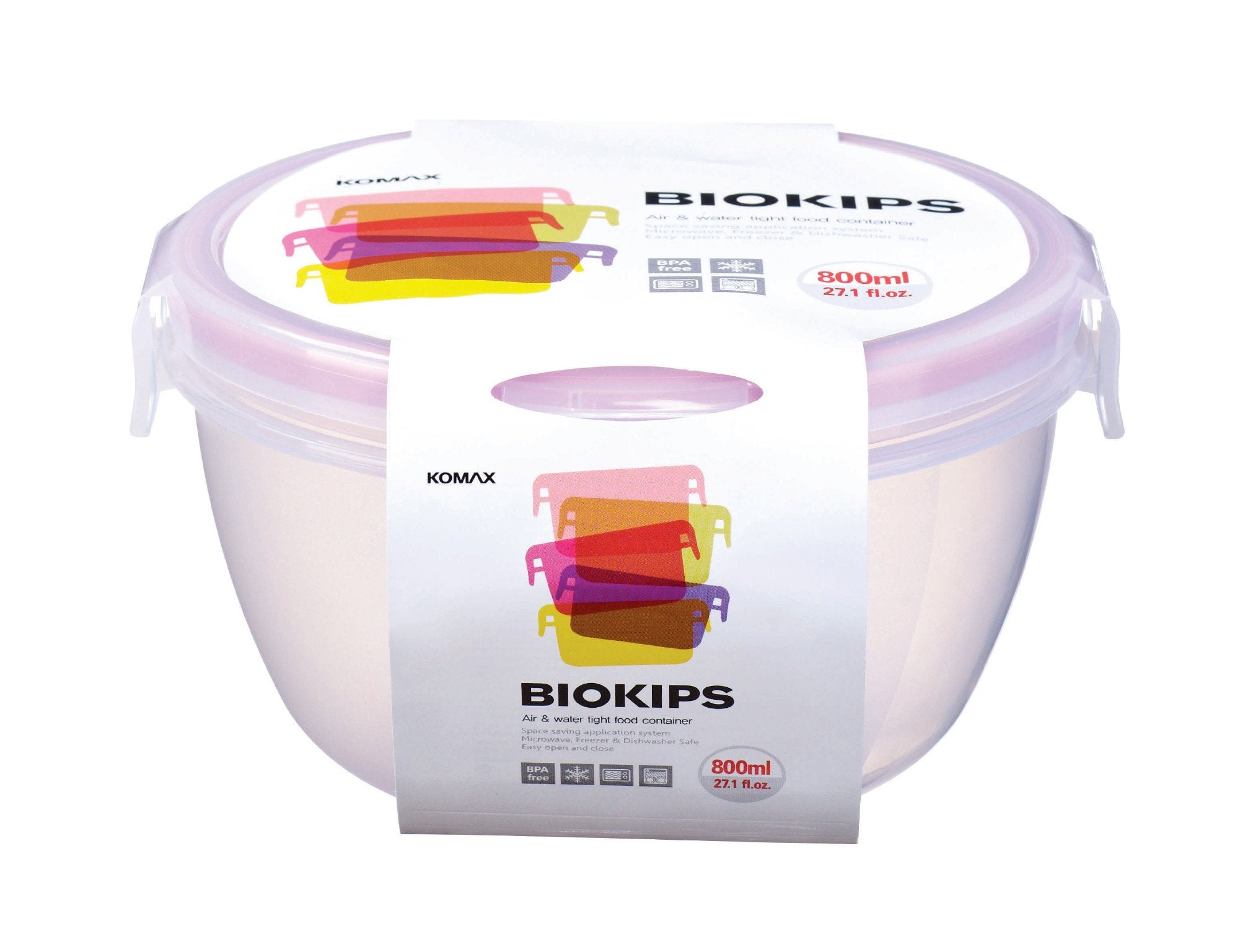 Komax Biokips Round Food Storage Container, 800 ml