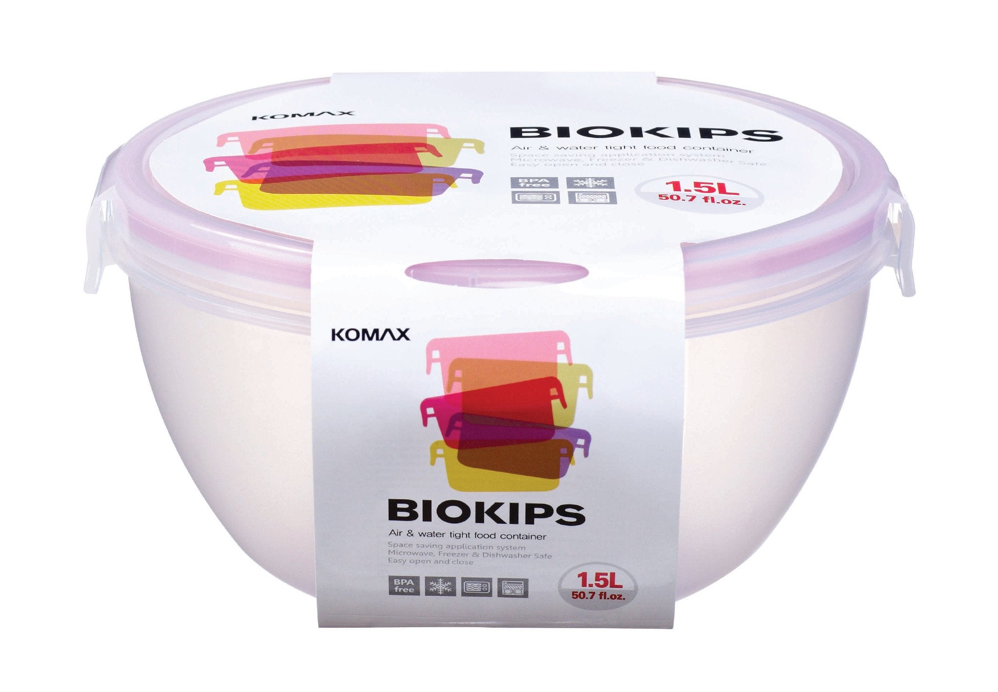 Komax Biokips Round Food Storage Container, 1.5 L