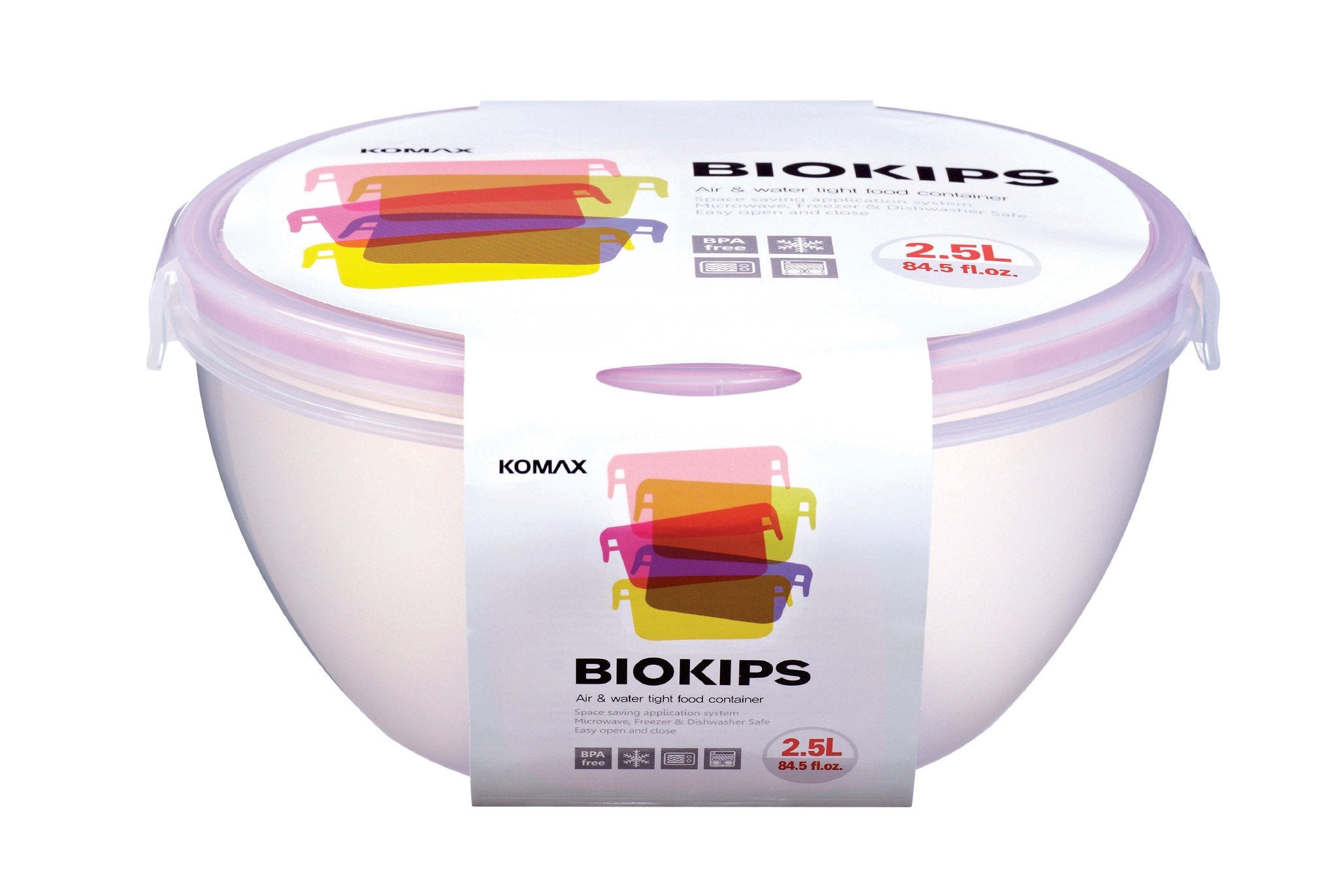 Komax Biokips Round Food Storage Container, 2.5 L