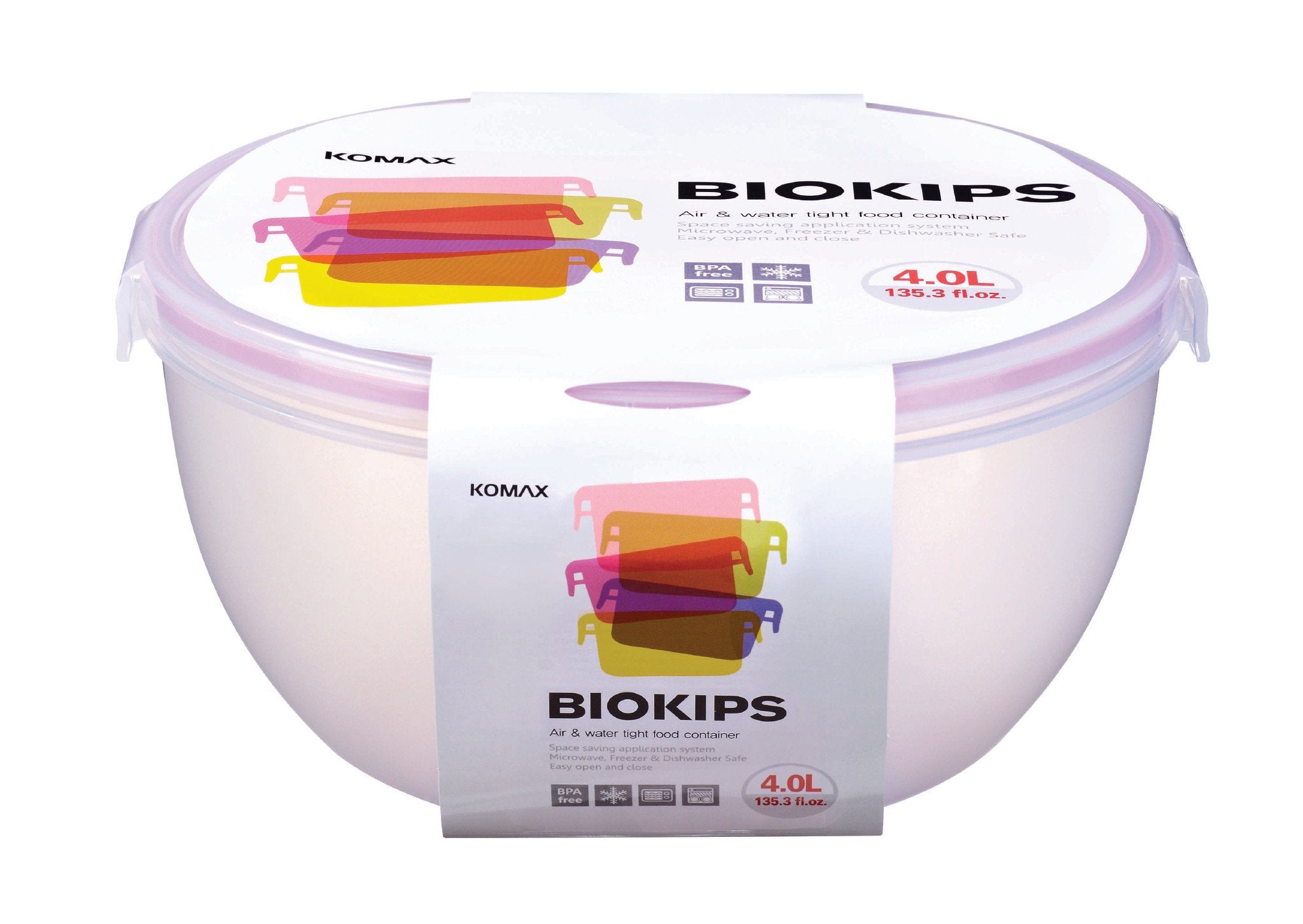Komax Biokips Round Food Storage Container, 4 L