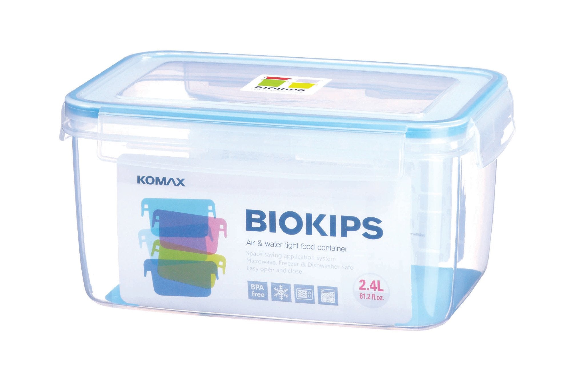 Komax Biokips Rectangular Food Storage Container, 2.4 L