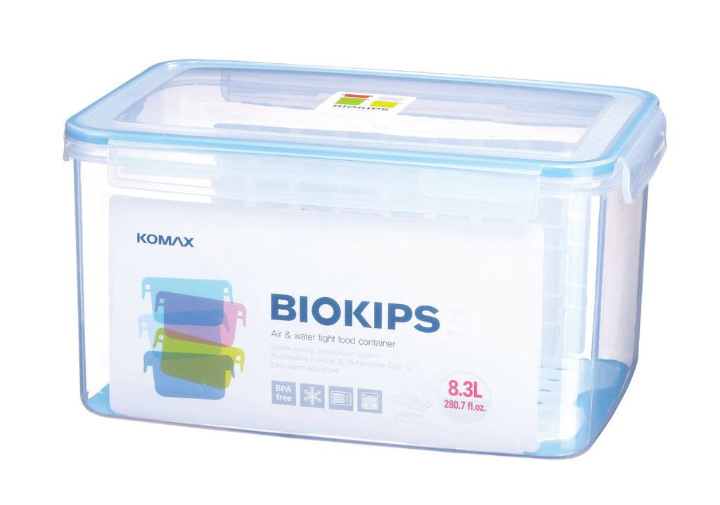 Komax Biokips Rectangular Air & Water Tight Food Storage Container 1.1  Liter (37.2 fl.oz.) Includes three removeable dividers - GetStorganized