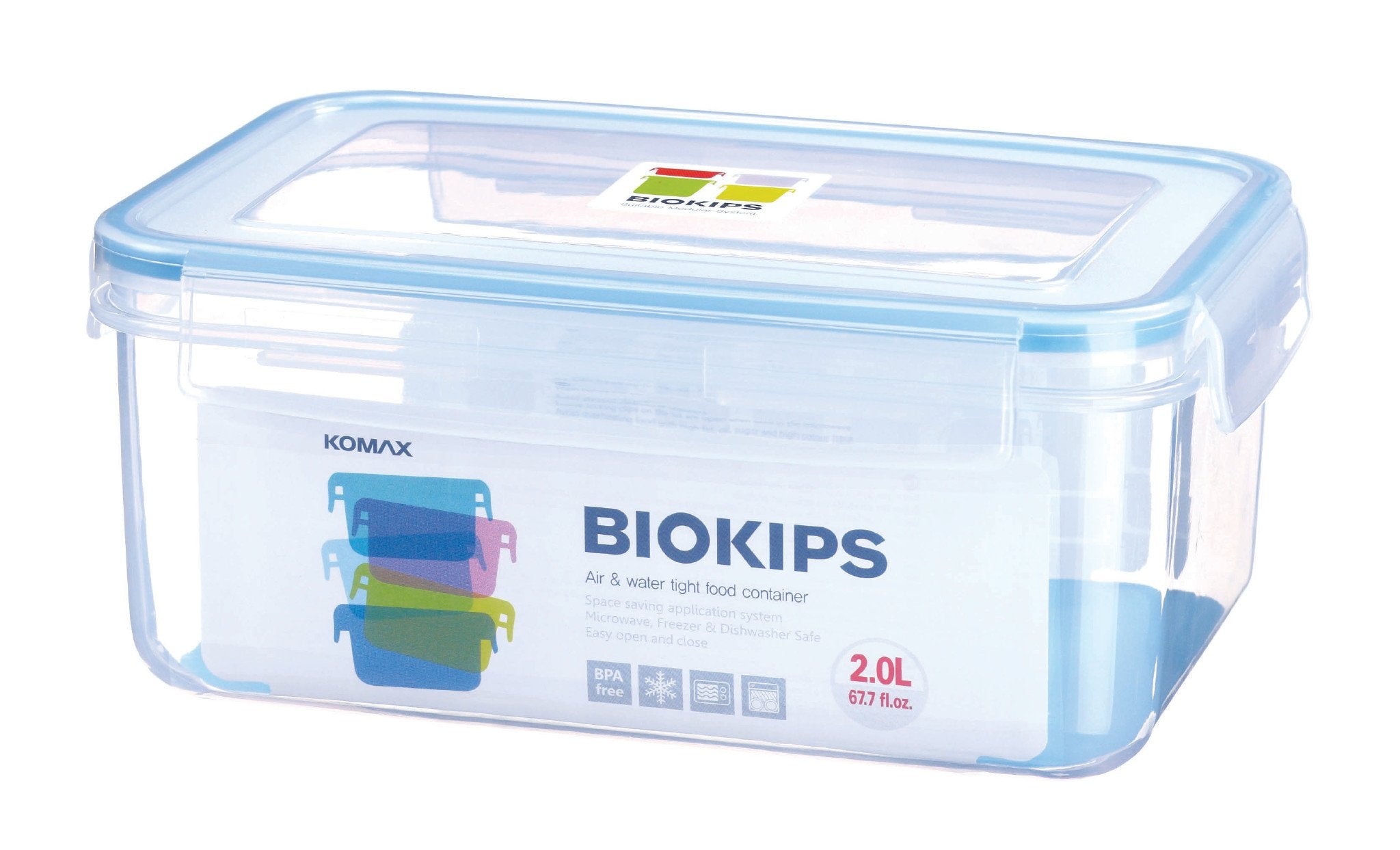 Komax Biokips Rectangular Food Storage Container, 2 L