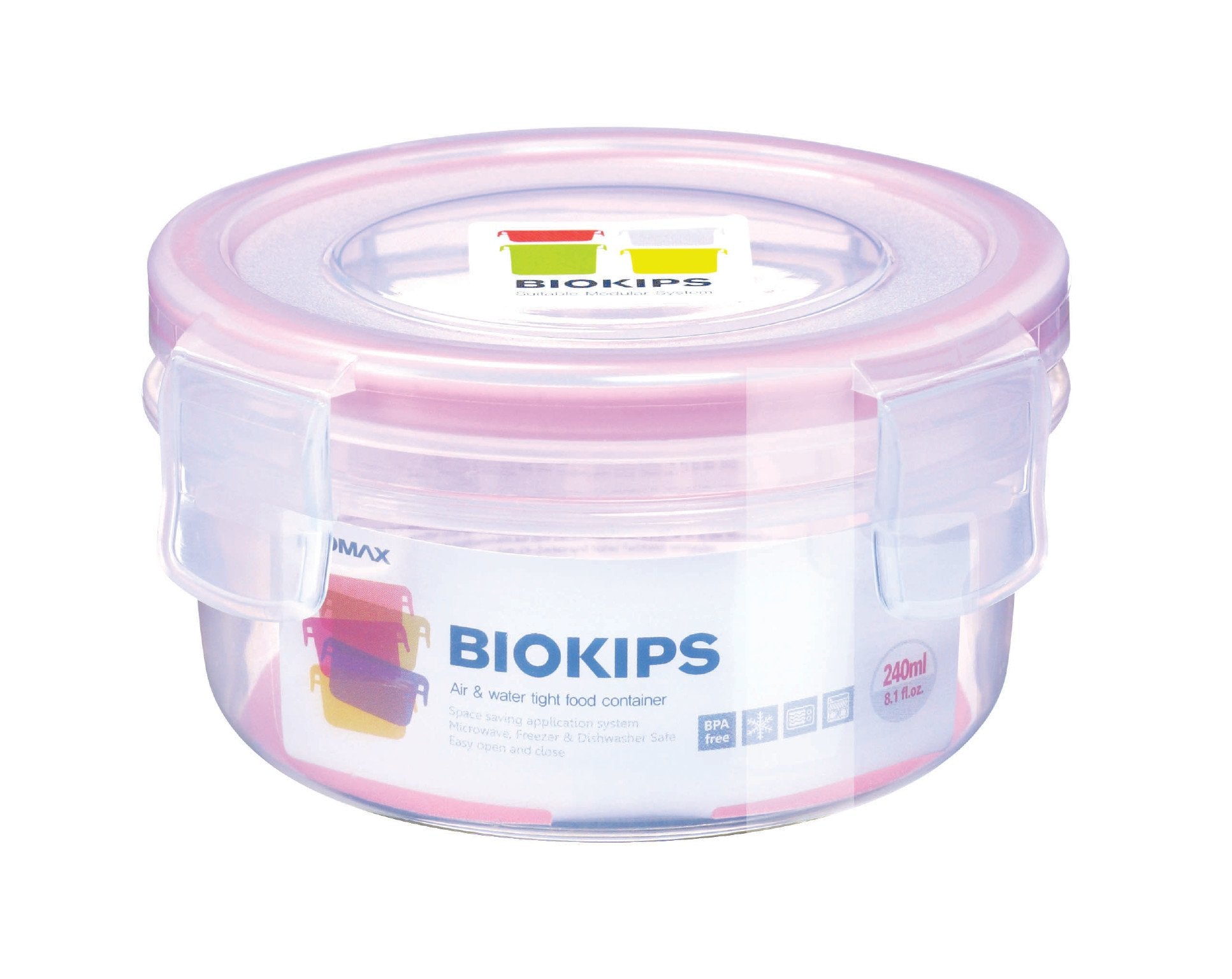 Komax Biokips Round Food Storage Container, 240 ml