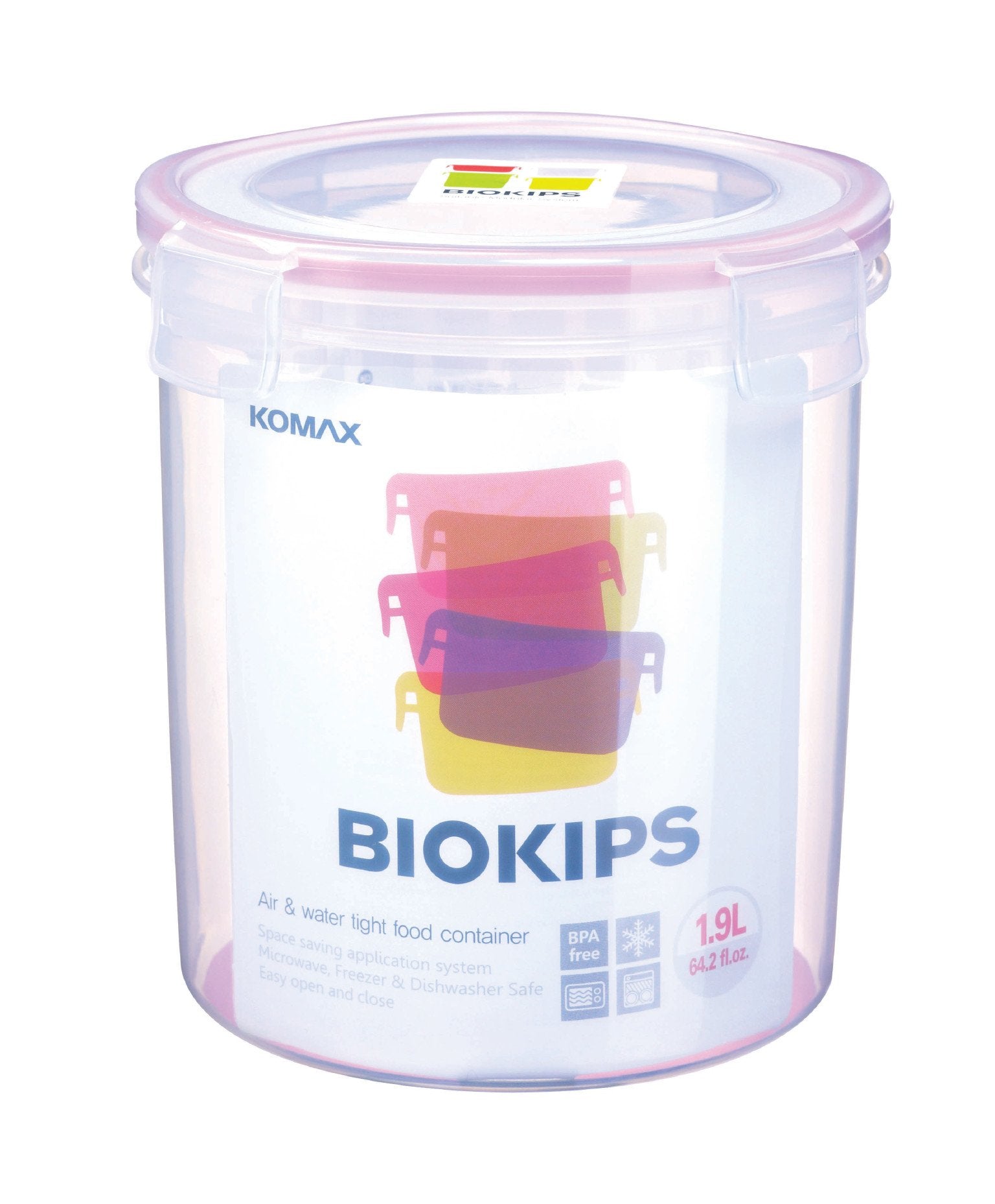 Komax Biokips Round Food Storage Container, 1.9 L
