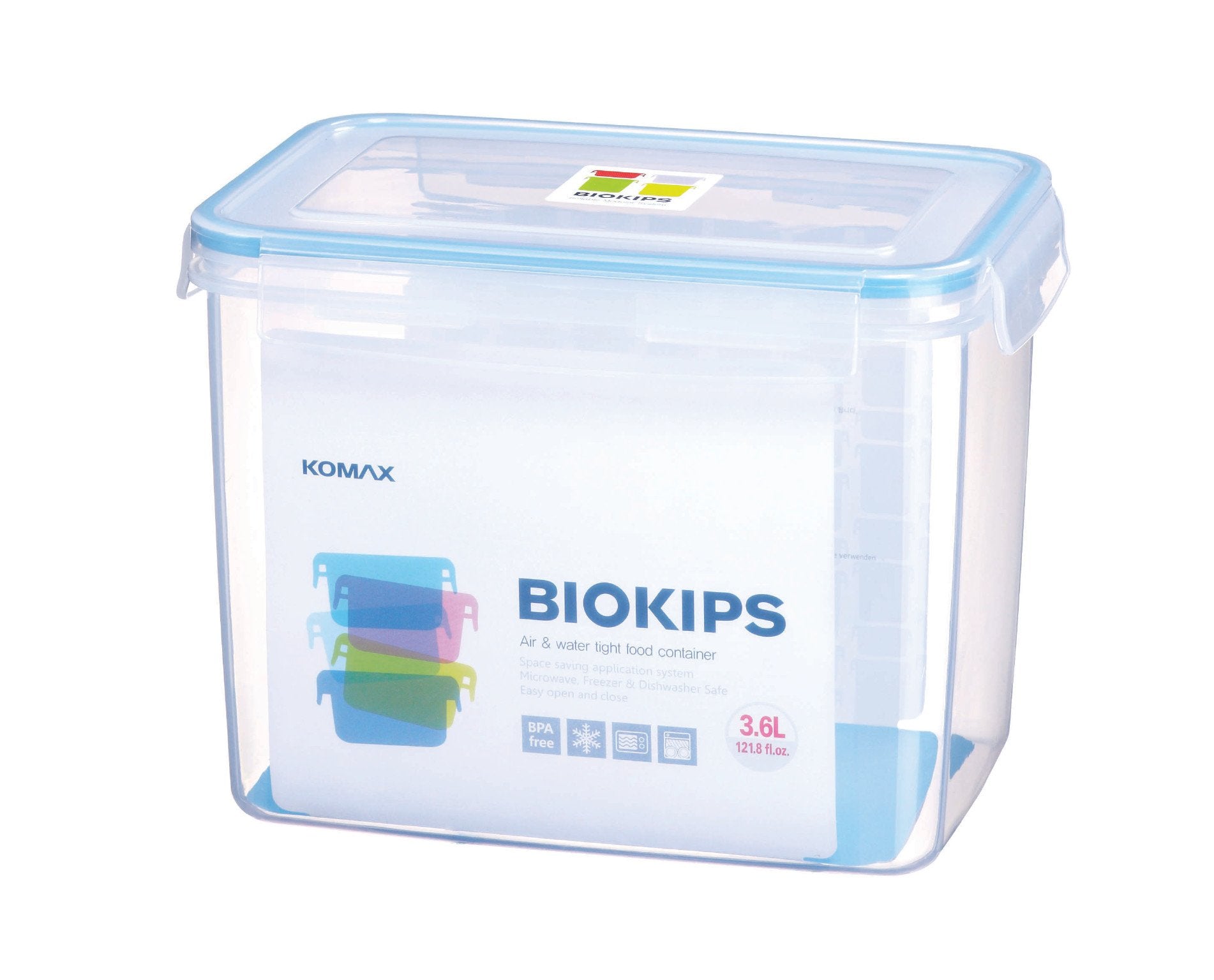 Komax Biokips Rectangular Food Storage Container, 3.6 L