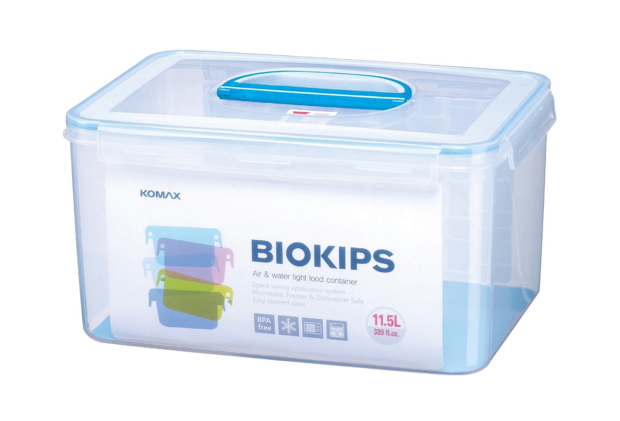Komax Biokips Rectangular Food Storage Container With One Handle, 11.5 L