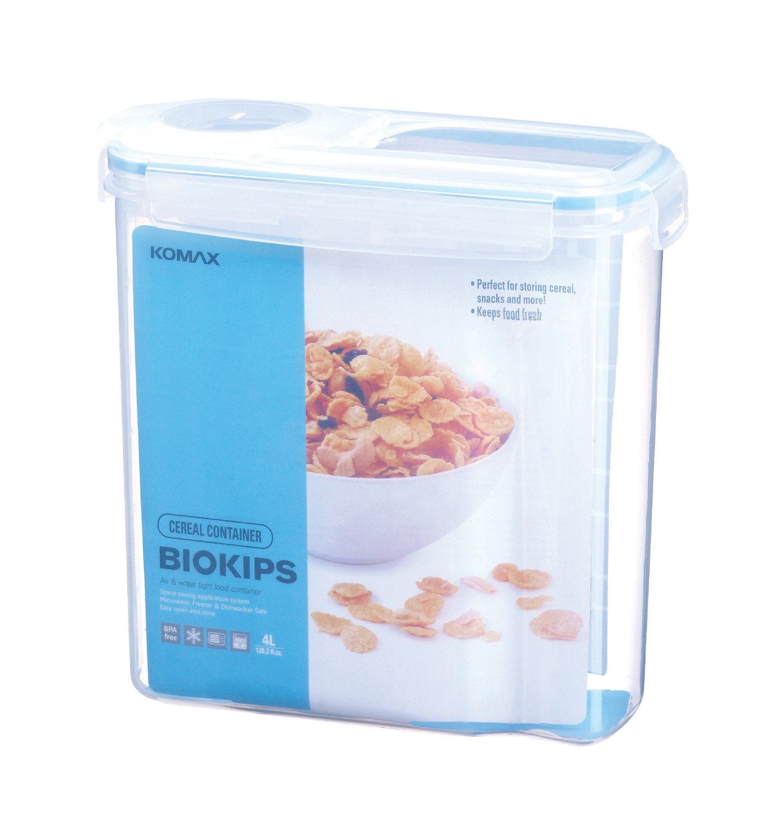4-Piece/135.2 fl oz Airtight Food Storage Containers for Cereal, Snack