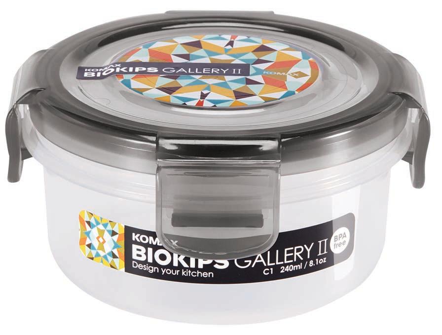 Komax Biokips Gallery II Round Food Storage Container, 240 ml
