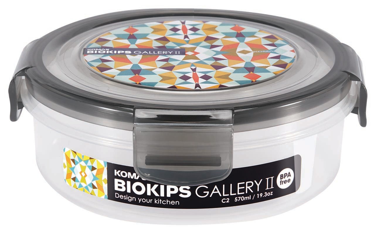 Komax Biokips Gallery II Round Food Storage Container, 570 ml