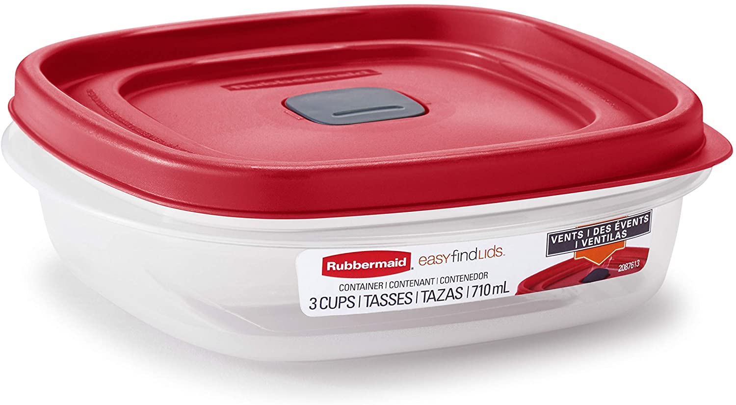 Rubbermaid EasyFindLids Food Storage Container, (2) 710ml, (1) 1.2 (3 Pack)