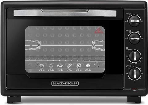 Black+Decker Double Glass Multifunction Toaster Oven With Rotisserie for Toasting, 55L - Whole and All