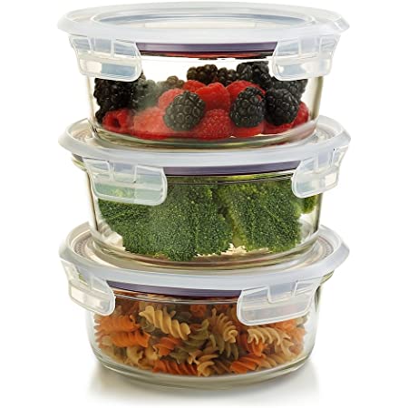 Komax Oven Glass Round Food Storage Container, 400 ml - Whole and All