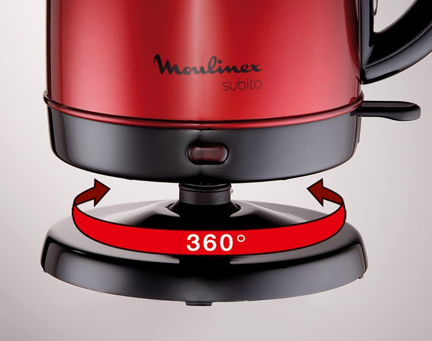 Moulinex Subito Kettle, 1.7l, 2400w (Red Metallic/Black) - Whole and All