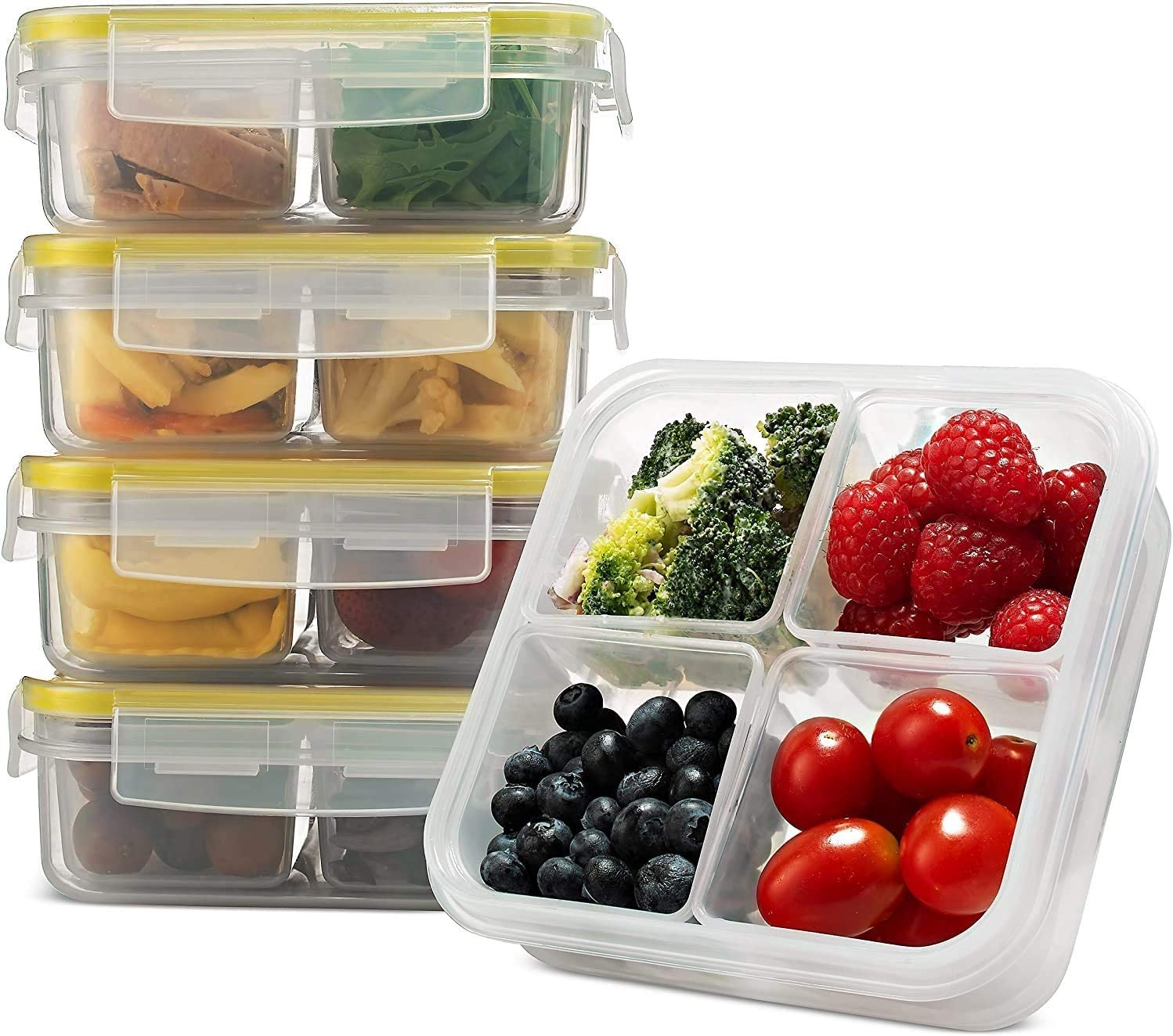 Komax Biokips Square Food Storage Container With Separator, 700 ml - Whole and All