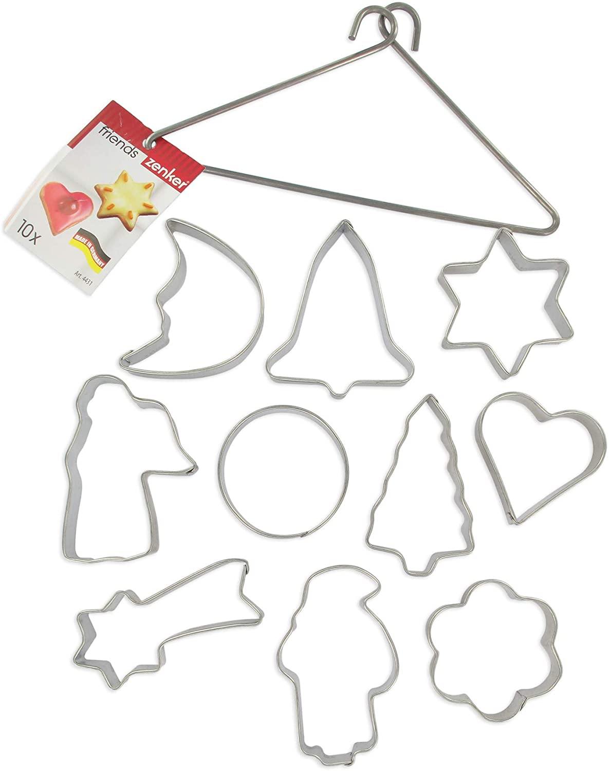 Zenker Cookie Cutter "Patisserie" (Set Of 10), Silver, 3-7X1.7 cm - Whole and All