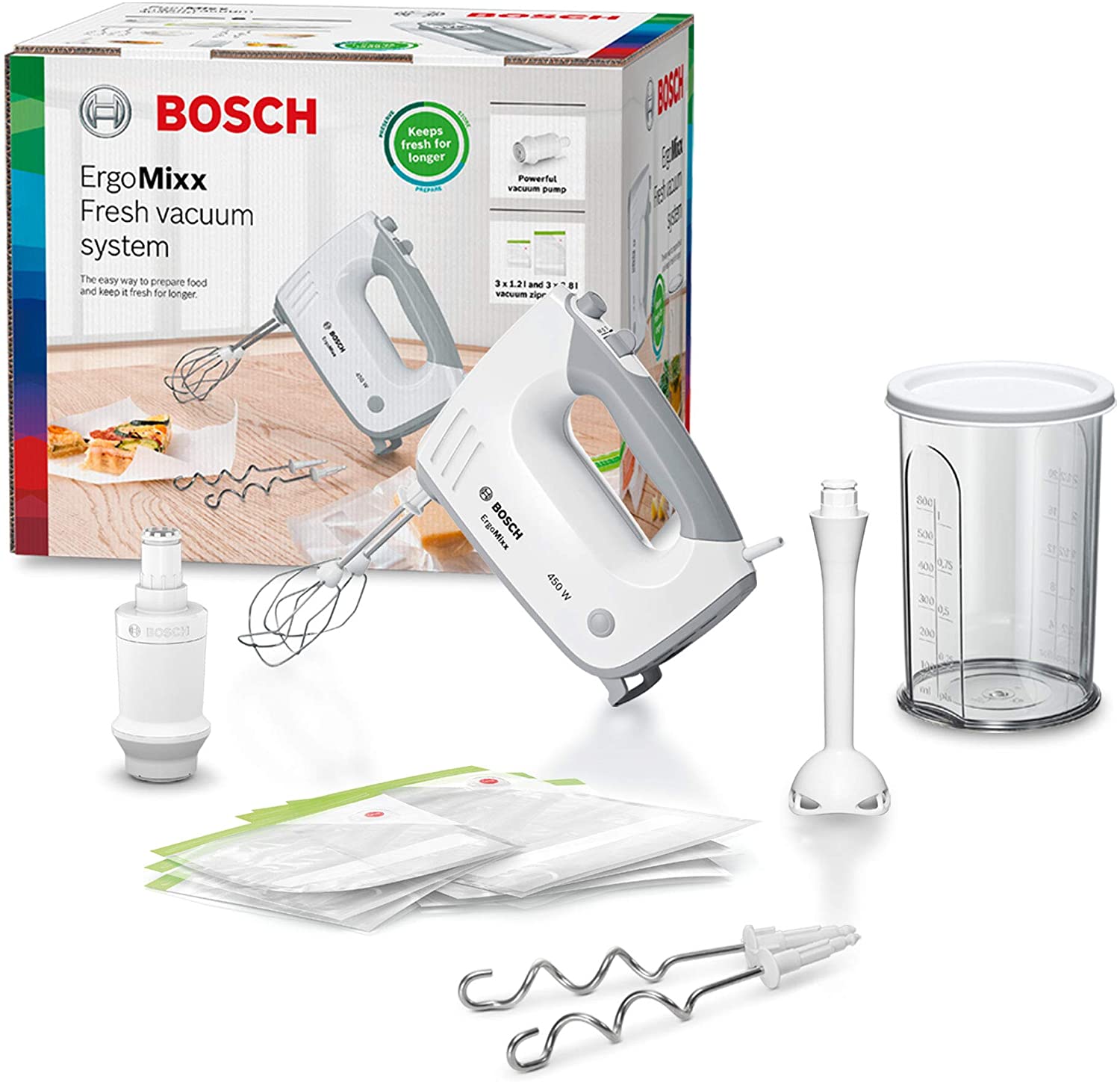 Bosch  Ergo Hand Mixer, Air Degassing Vacuum Machine with Free Bags