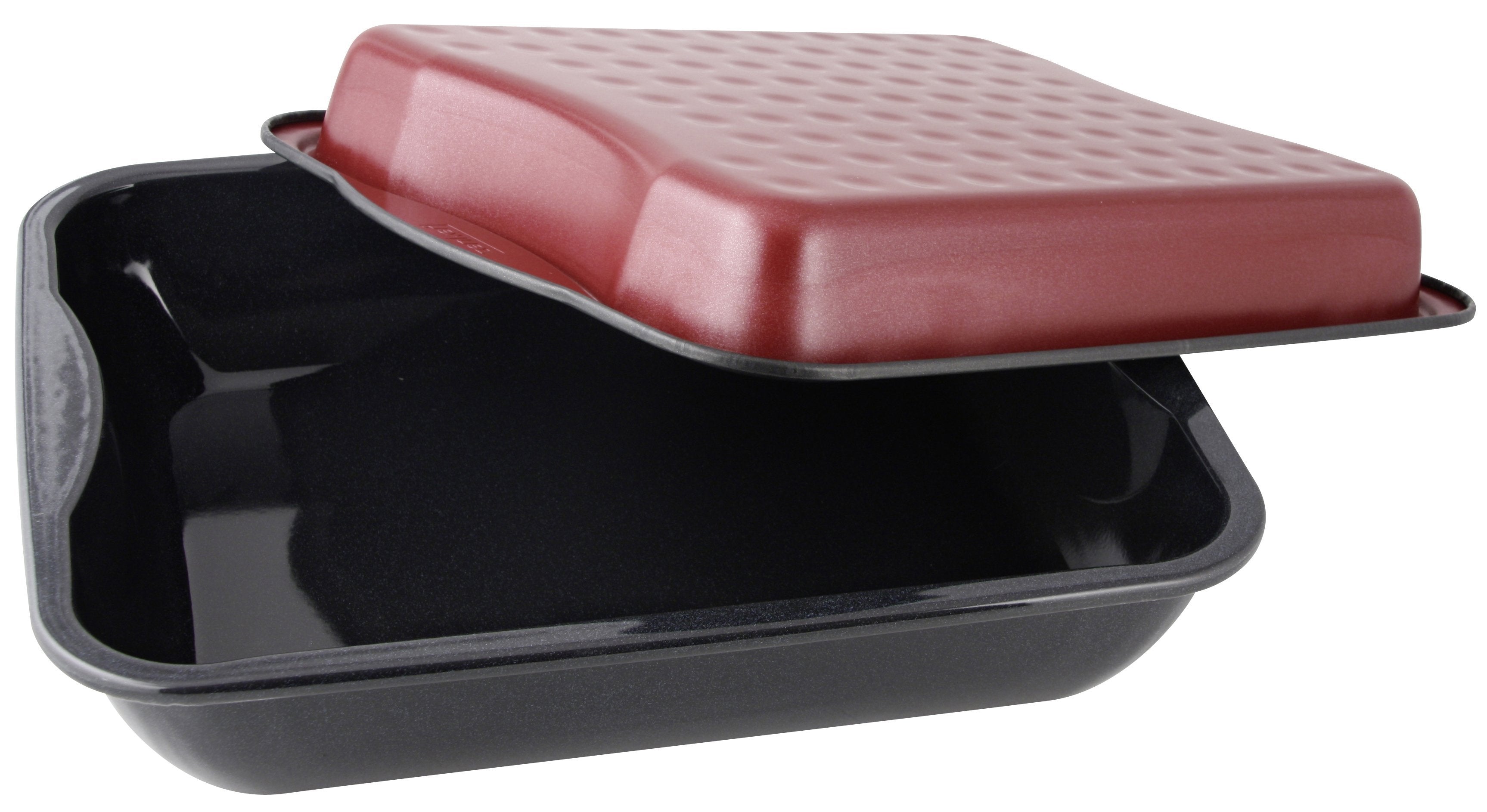 Zenker "Special Cooking" Grill Pan And Roasting Dish With Cover, Black/Red 40X34X14 Cm - Whole and All