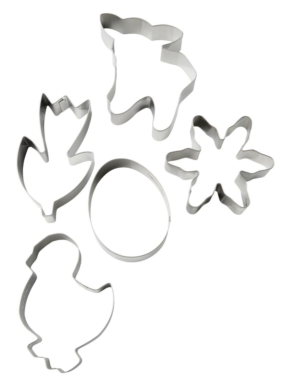 Zenker  Cookie Cutter Spring Set 5Pcs, 18/10 Steel, 9X5.5X2.5 cm - Whole and All