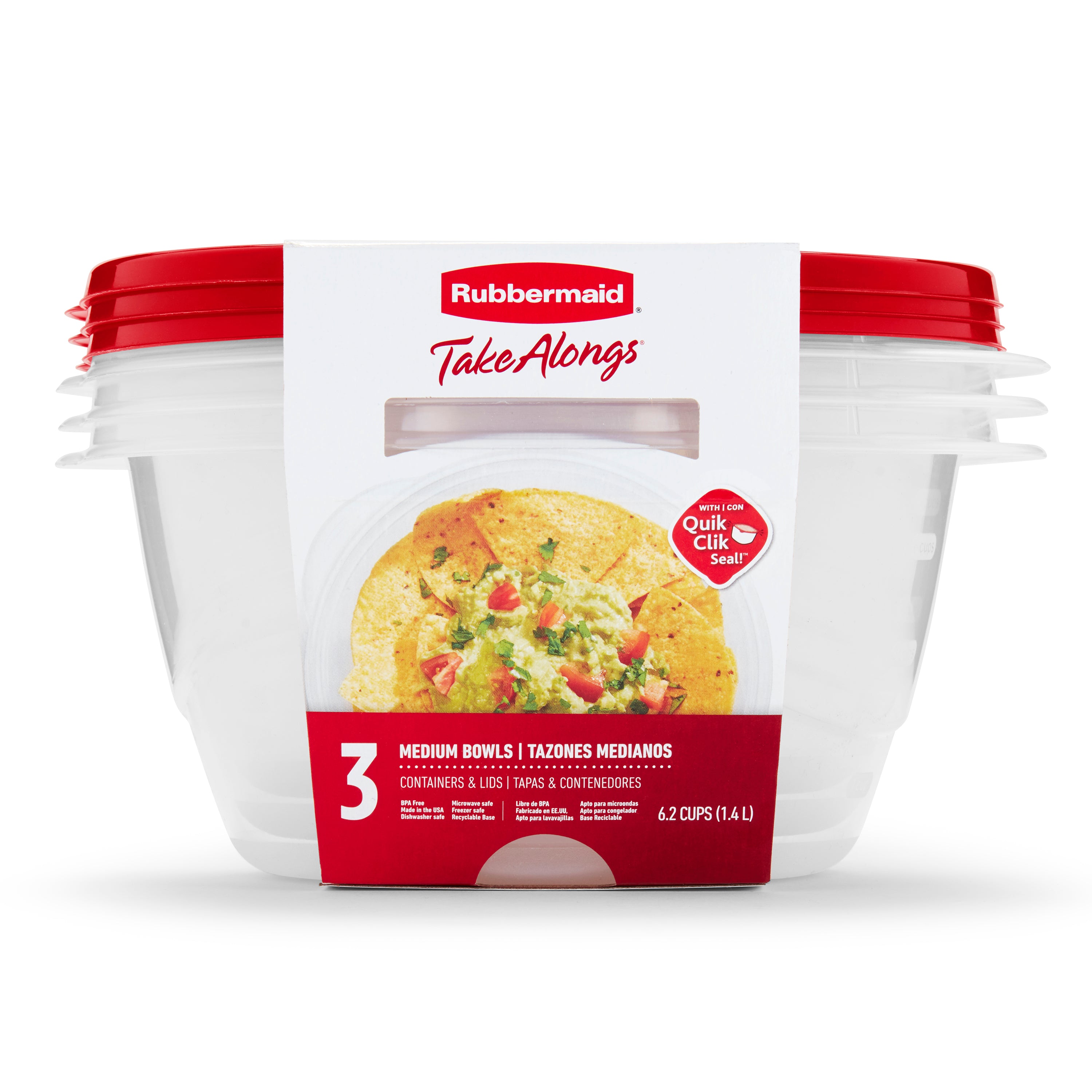 Rubbermaid Takealongs Deep Bowl Food Storage Container, 1.4 (3 Pack)