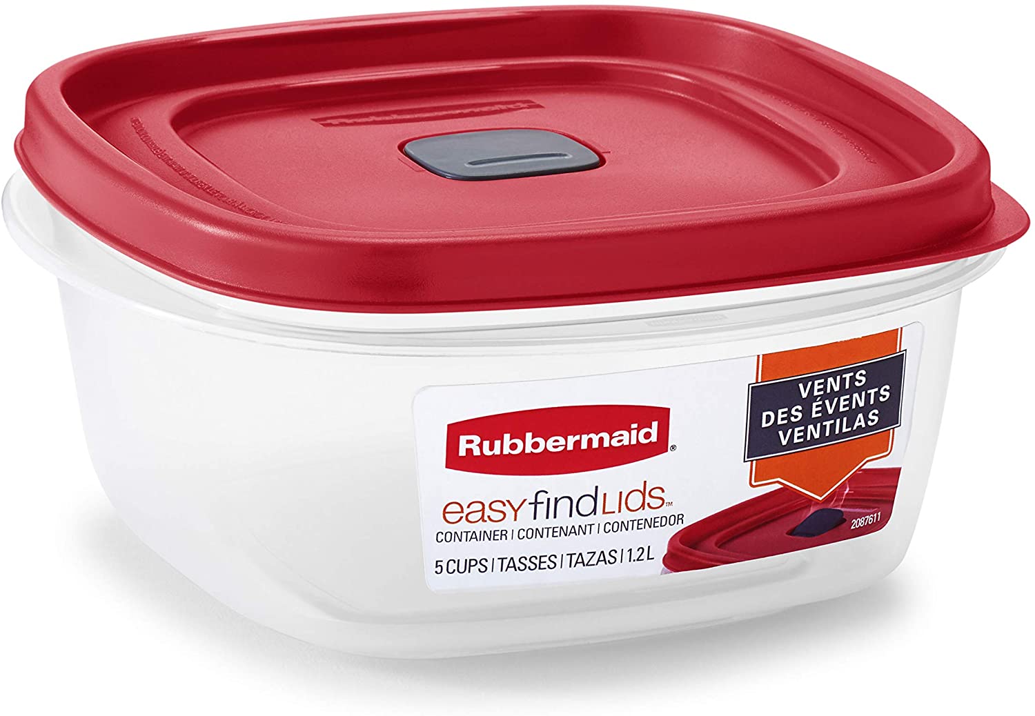 Rubbermaid EasyFindLids Food Storage Container, (2) 710ml, (1) 1.2 (3 Pack)