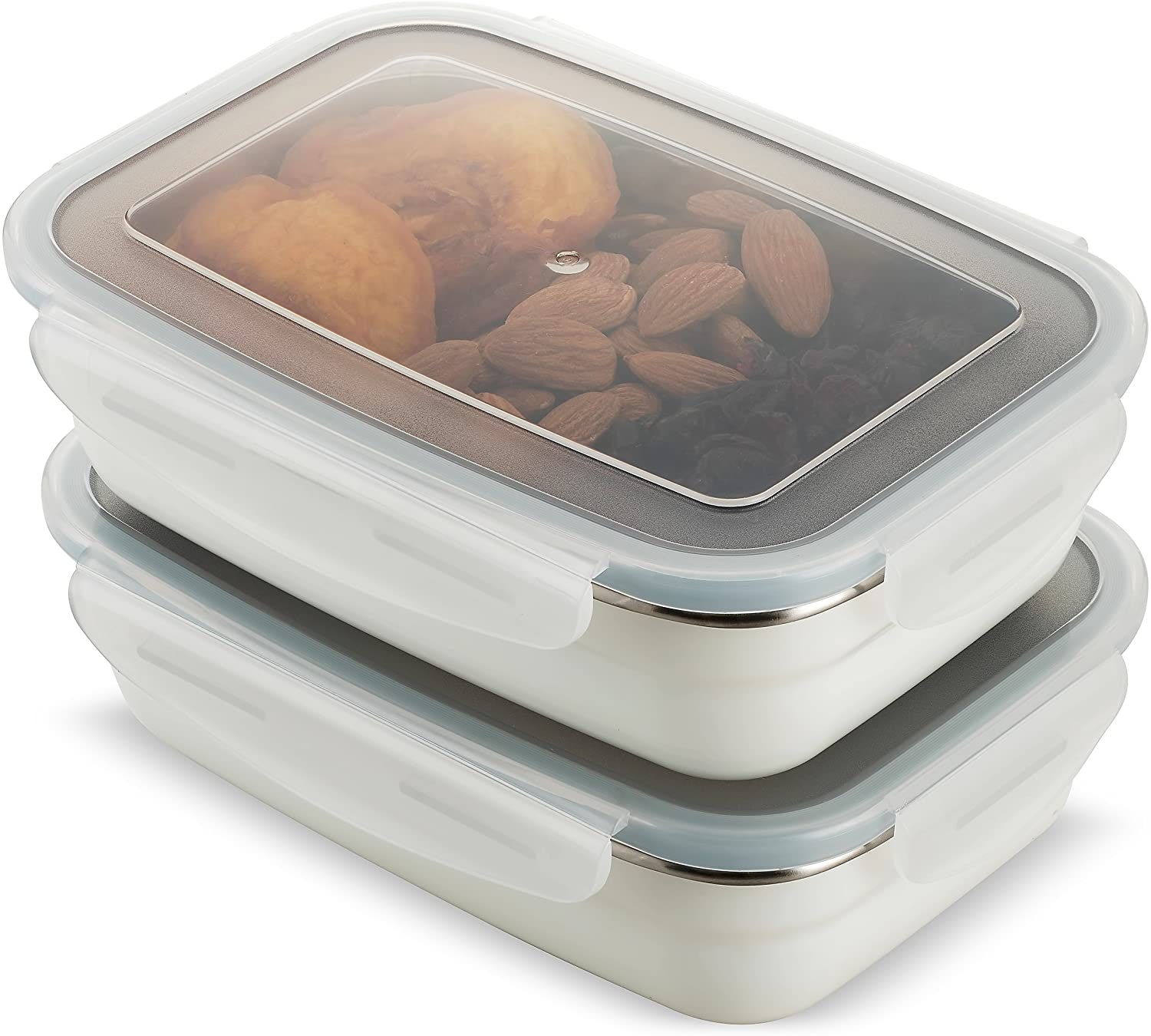 Komax Stenkips S.S Rectangular Food Storage Container, 1.1 L