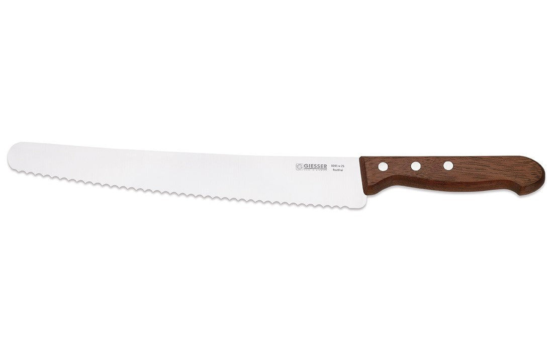 Giesser Bread Knife, Wood Handle, 25 cm