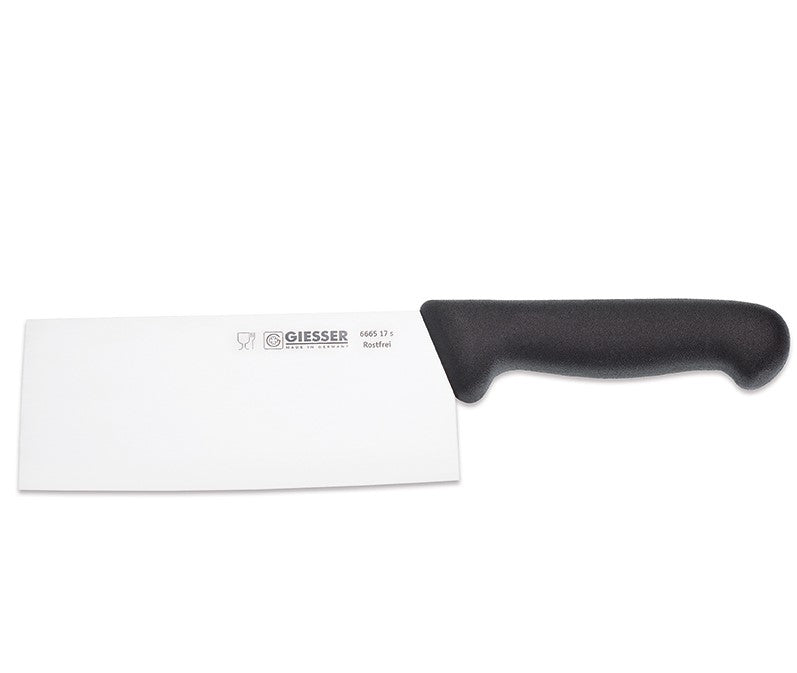 Giesser Chinese Style Cleaver, Black Handle, 17 cm