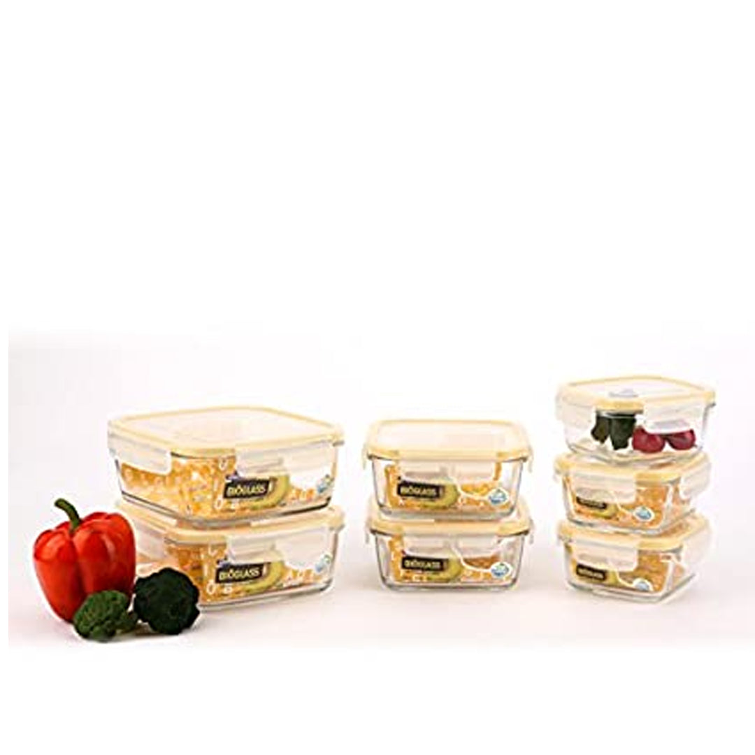 Komax Bioglass Square Food Storage Container, 380 ml - Whole and All