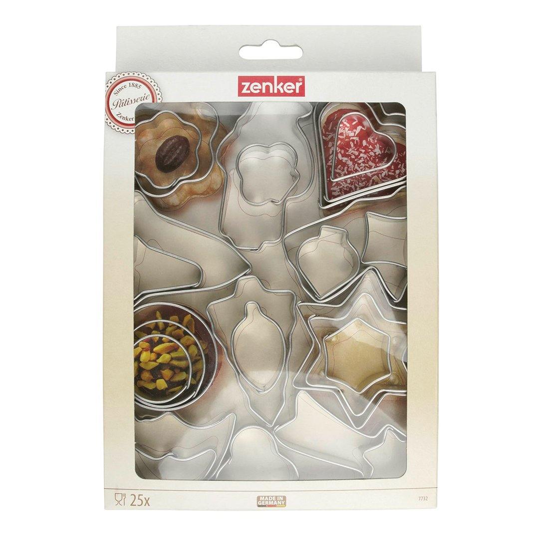 Zenker Cookie Cutter "Patisserie" (Set Of 25), Silver, 3-7X1.7 cm - Whole and All