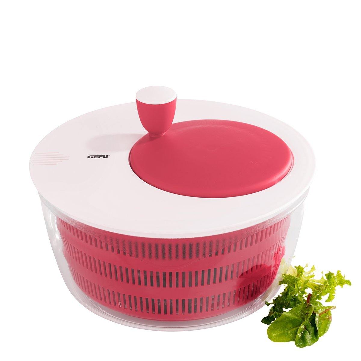 GEFU Salad Spinner Rotare, Raspberry Red - Whole and All