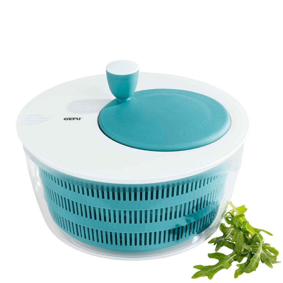 GEFU Salad Spinner Rotare, Azure Blue - Whole and All