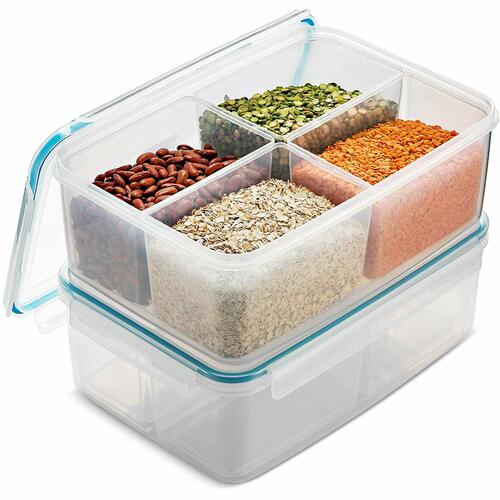 Komax Biokips Rectangular Food Storage Container With Separator, 5.2 L - Whole and All