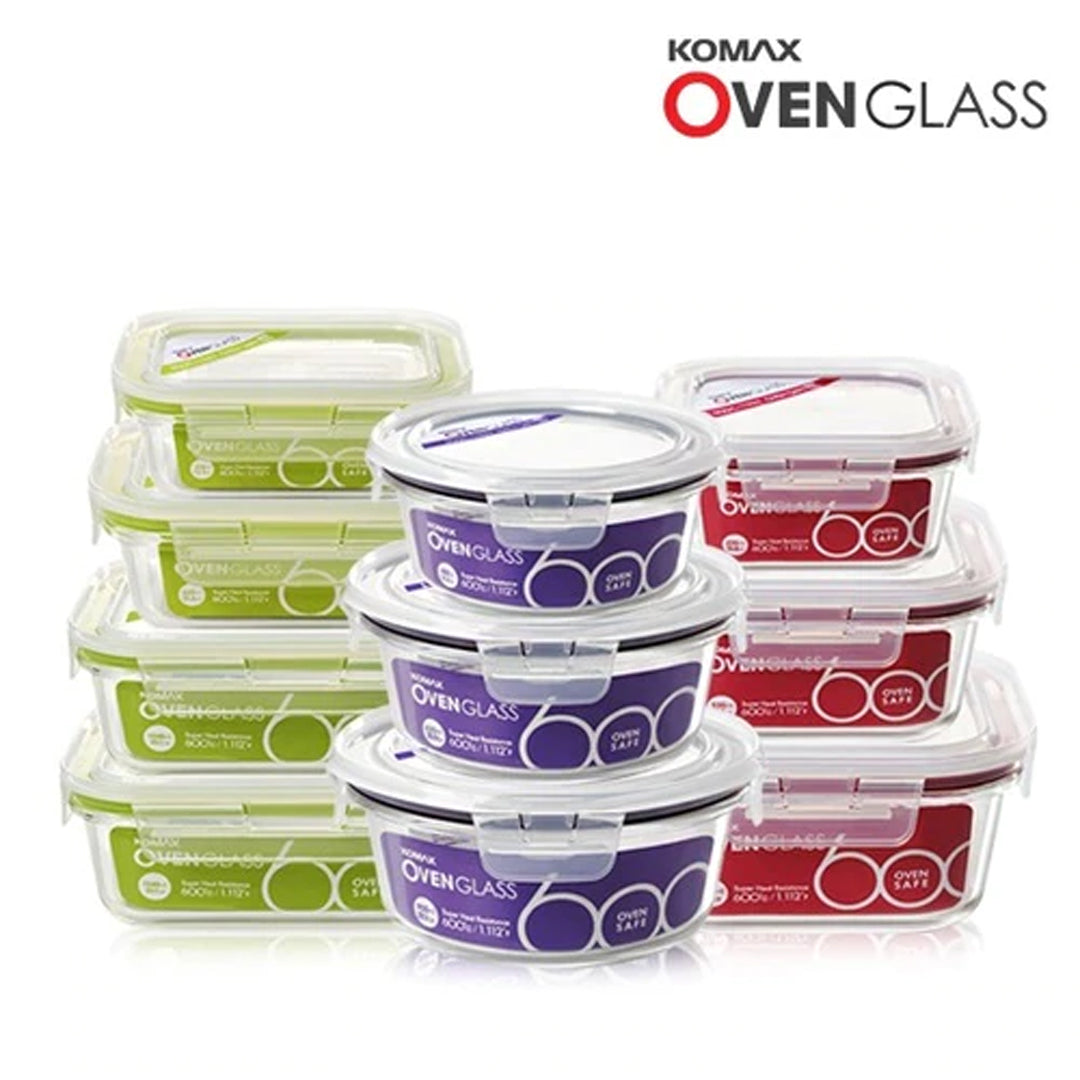 Komax Oven Glass Round Food Storage Container, 950 ml - Whole and All