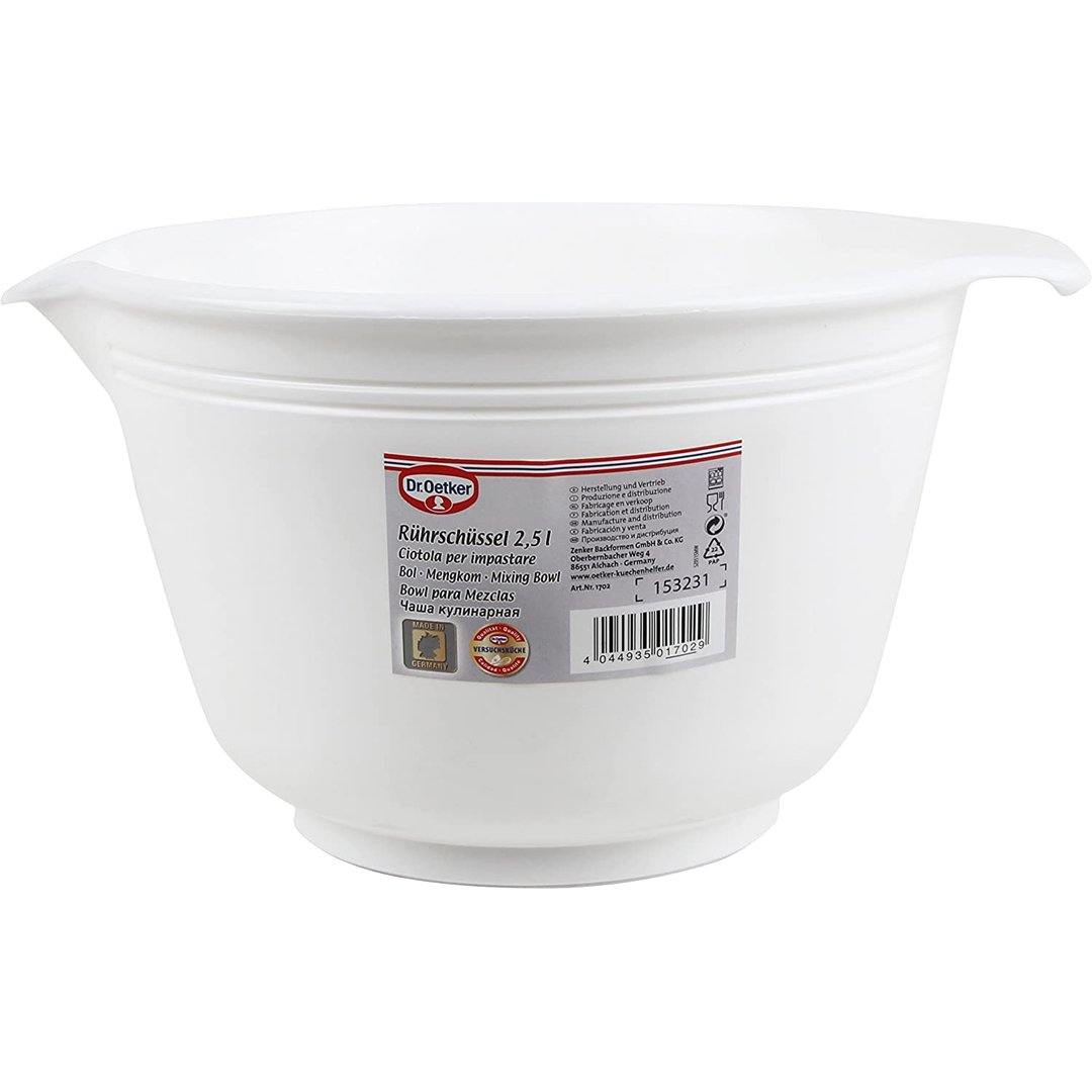 Dr. Oetker Mixing Bowl, White, 21X14 Cm, 2.5L - Whole and All