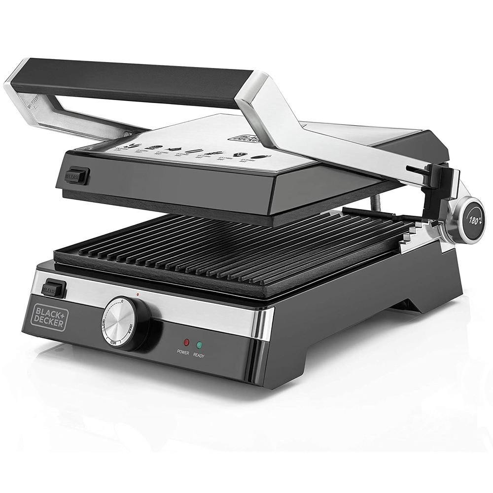 Black+Decker Family Health Grill, 2000W (Black/Silver) - Whole and All
