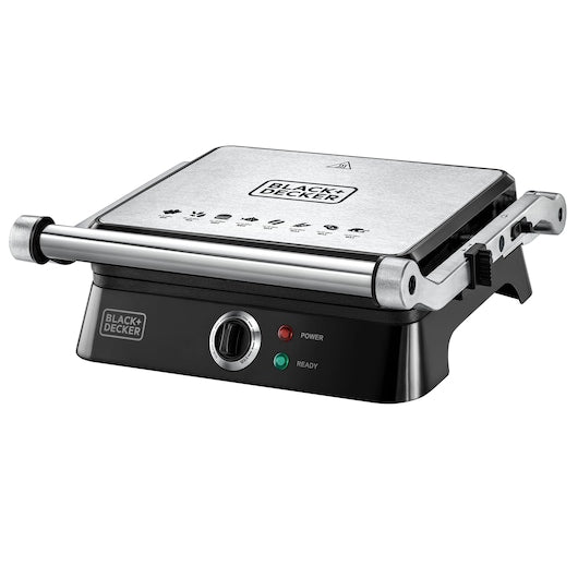 Black+Decker Electric Contact Grill With Full Flat Grill For Barbecue, 1400W