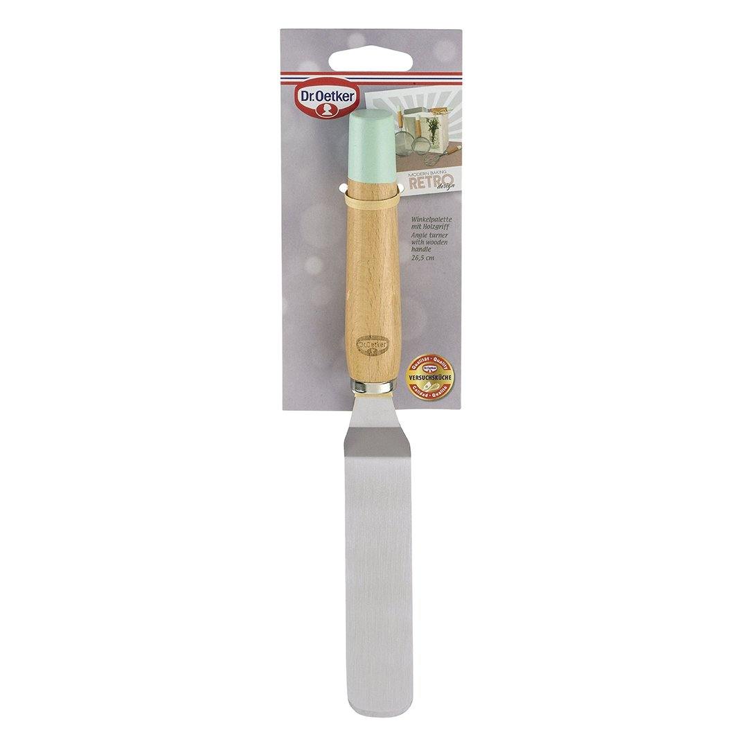 Dr. Oetker "Retro" Spatula With Wooden Handle, Light Green/Brown/Silver, 26.5X3 Cm - Whole and All