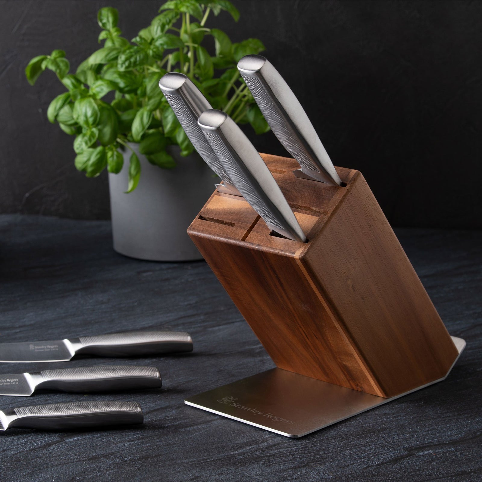 Stanley Rogers Knife Block With Tablet Holder