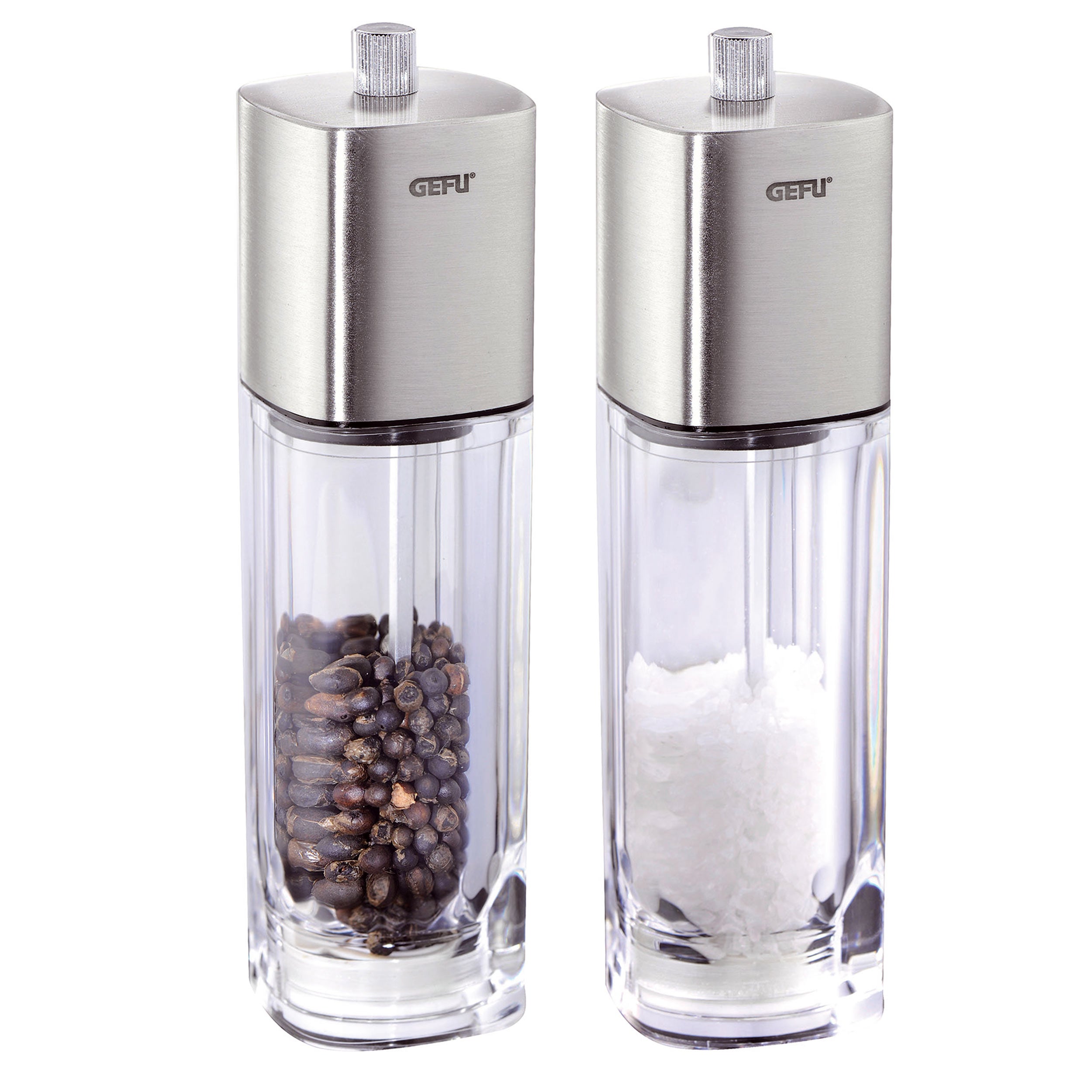 GEFU Pepper And Salt Mill Dueto, 2-Piece Set - Whole and All