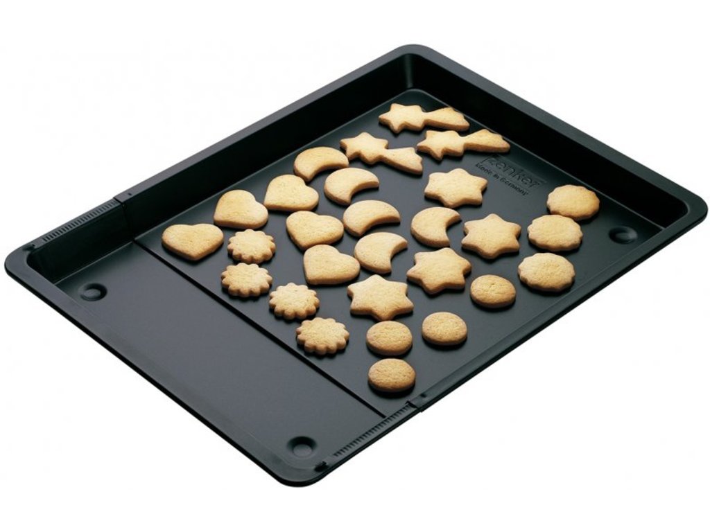 Zenker "Sparkling Christmas" Cookies Baking Tray Extendable, Black, 37-52X33X1.5 Cm - Whole and All