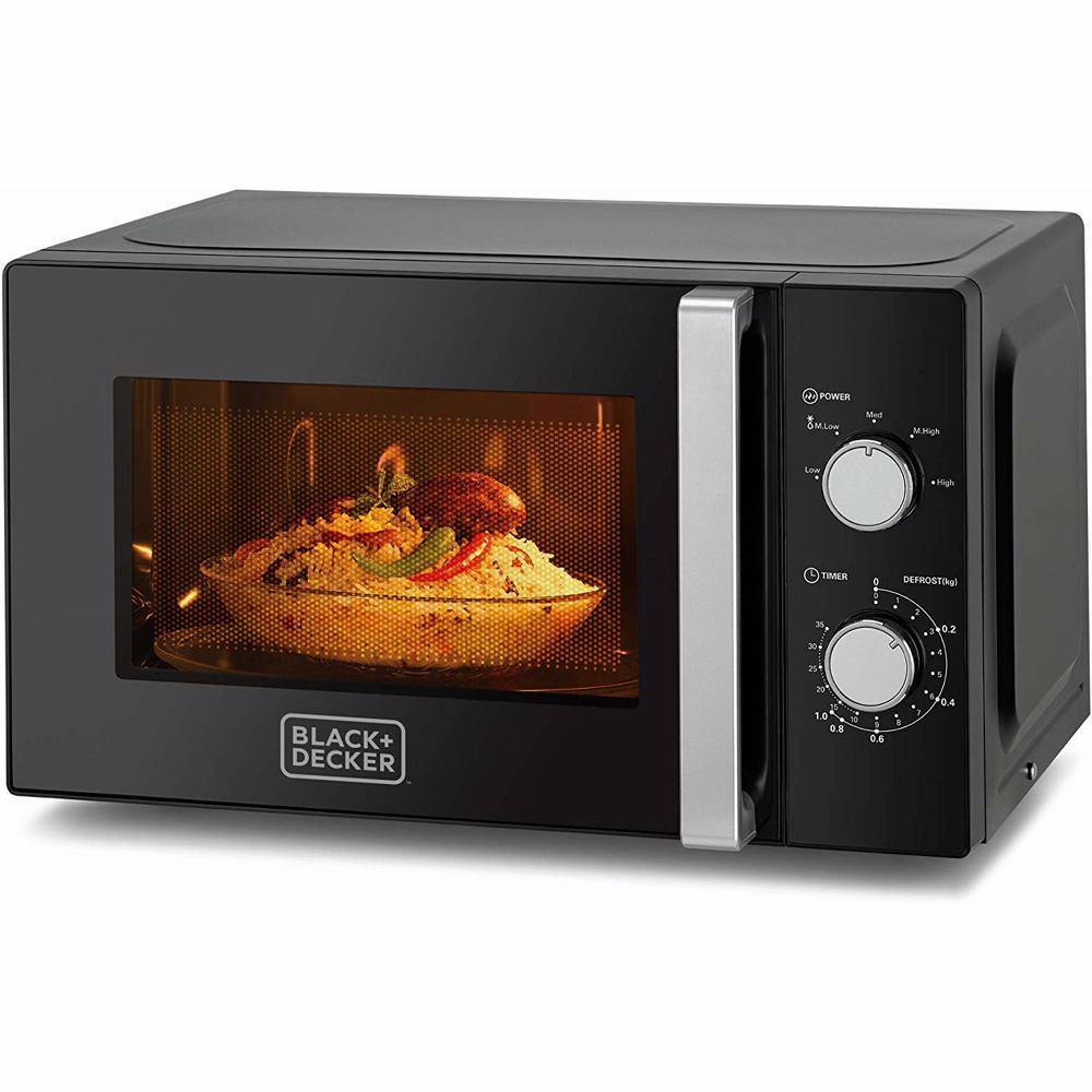 Black+Decker Microwave Oven with Defrost Function , Black - Whole and All