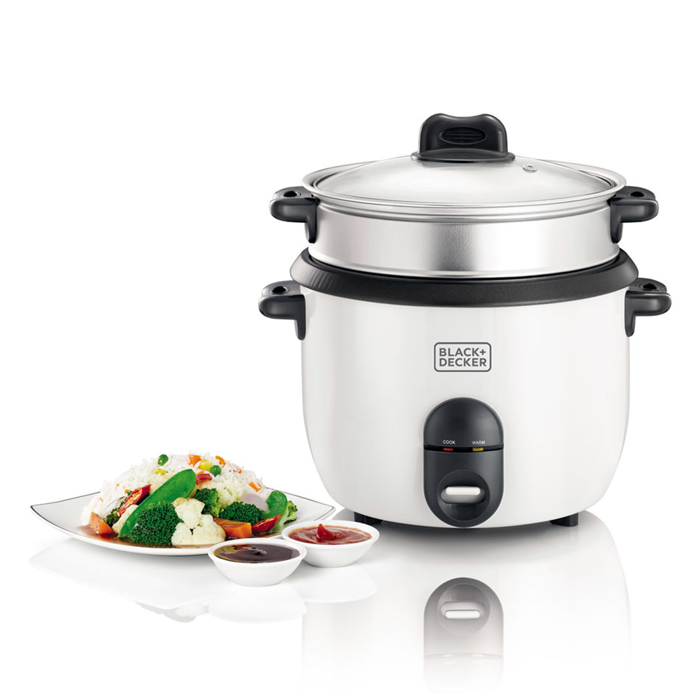 Black+Decker 1.8 Ltr. Non Stick Rice Cooker With Glass Lid