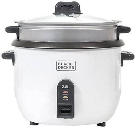 Black+Decker 2.8 Ltr. Non Stick Rice Cooker with Glass Lid