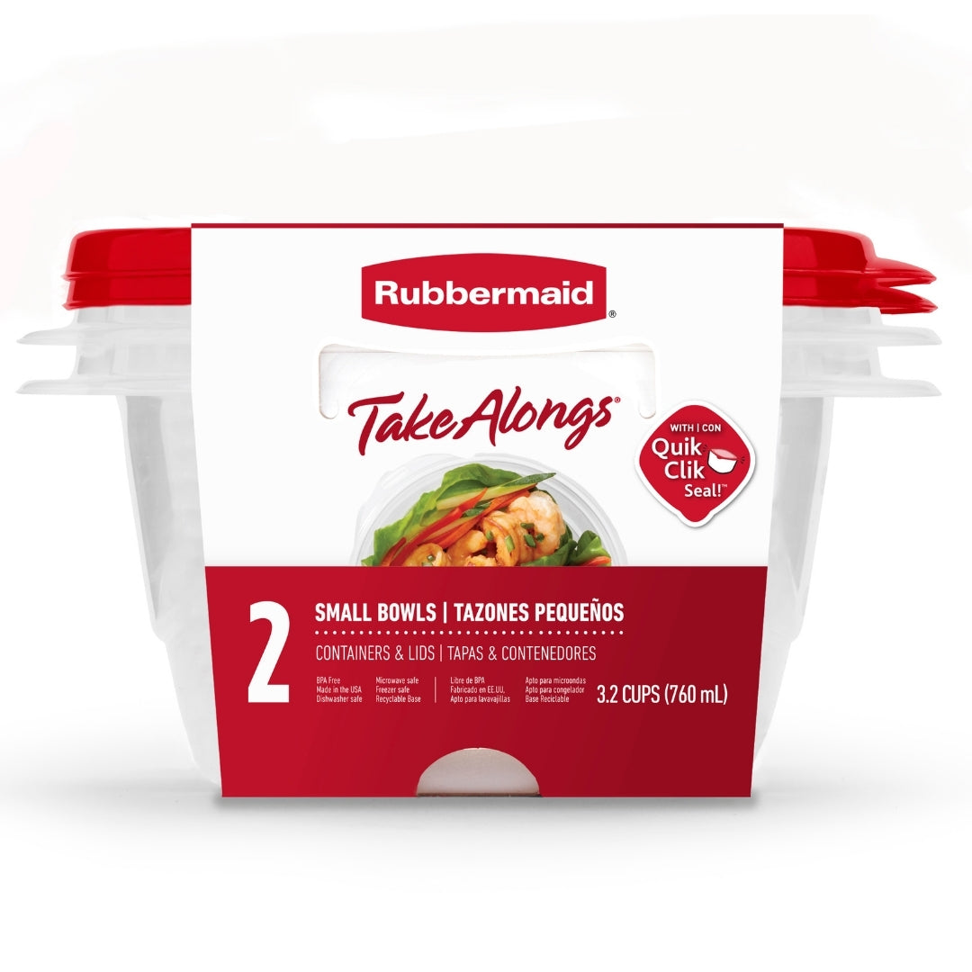 Rubbermaid Takealongs Small Bowl Food Storage Container, 760ml (2 Pack)
