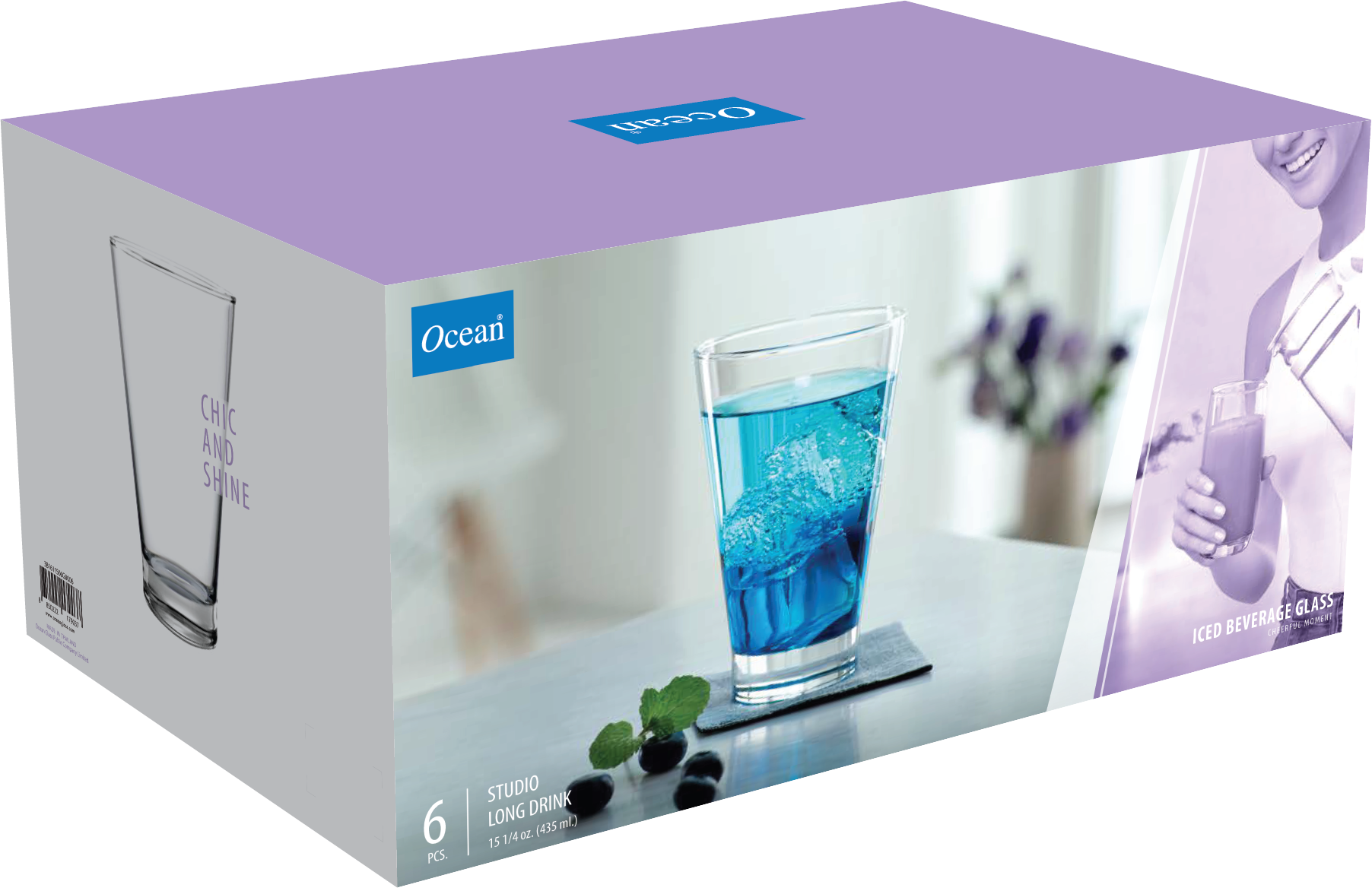 Ocean Studio Long Drink, 435 ml (Set of 6 Pcs) - Whole and All