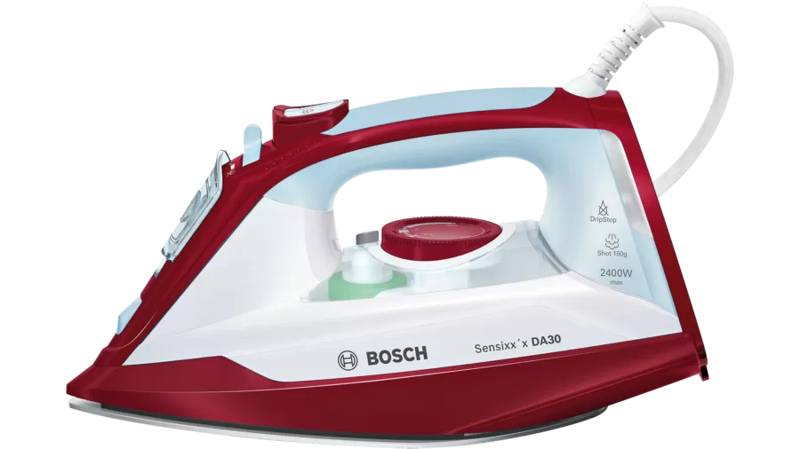 Bosch Steam Iron Shot of steam 150 gr 2400W Red+White - Whole and All