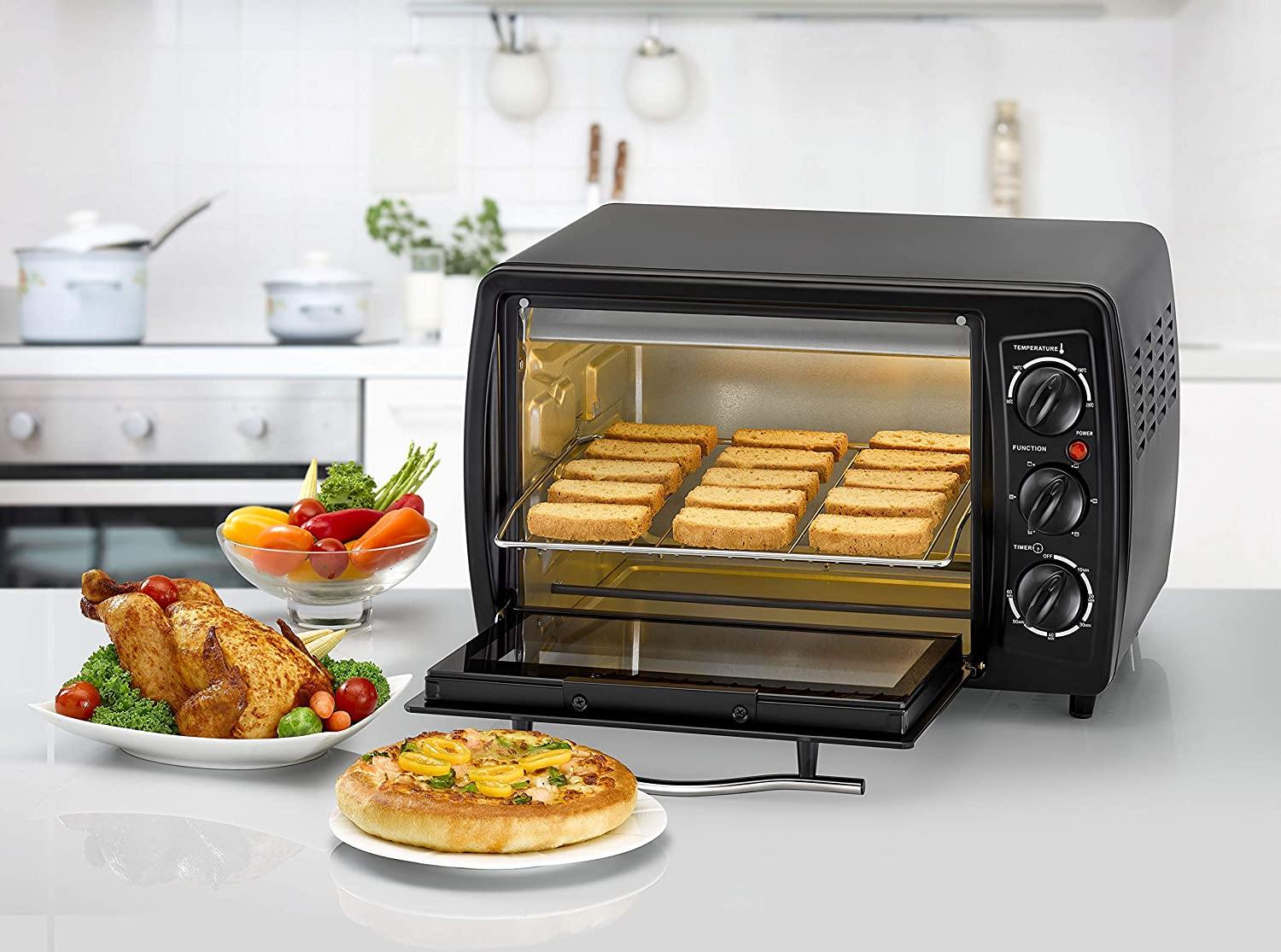 Black+Decker Double Glass Multifunction Toaster Oven With Rotisserie For Toasting, 19L - Whole and All