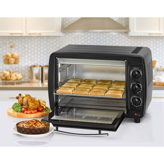 Black+Decker Double Glass 35L Multifunction Toaster Oven with Rotisserie for Toasting