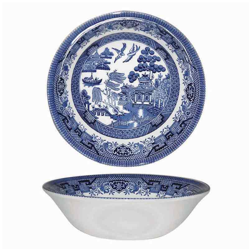 Churchill Blu Willow Mint Scollop Bowl, 22 cm - Whole and All